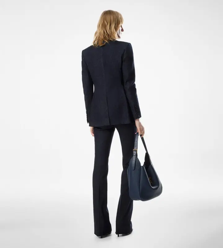 SINGLE BREASTED PEAK LAPEL JACKET INDIGO online